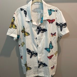 Mens shirt - S - butterfly print